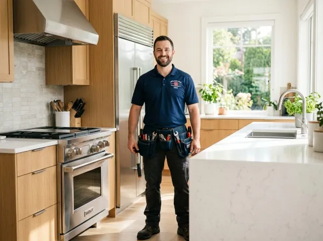 Appliance Repair Hero technician in a Addison, IL kitchen after an appliance repair